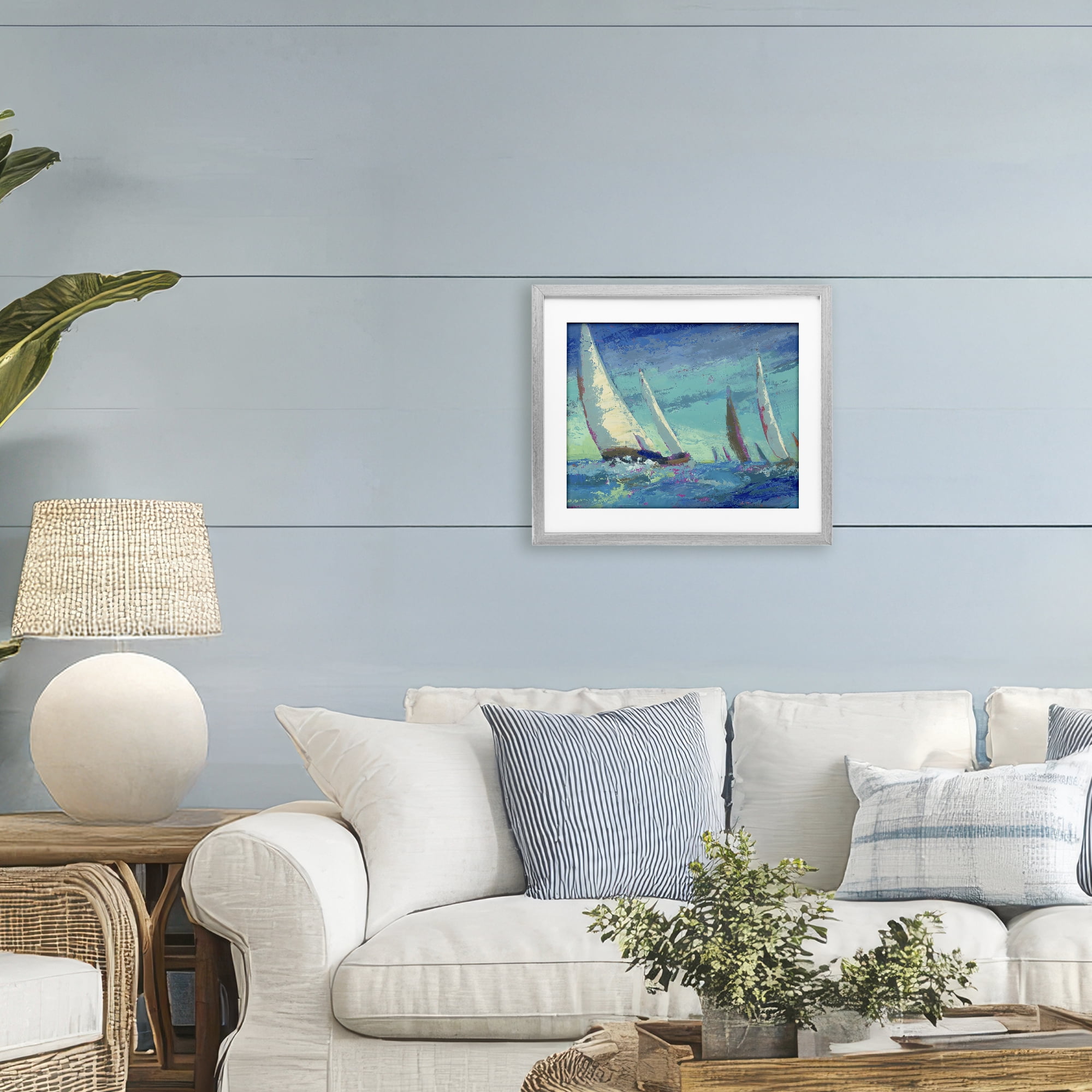 Stupell Industries Abstract Expression Regatta Gray Framed Print Under Glass, design by Beth A. Forst