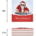 thumbnail image 3 of FMSHPON Merry Christmas DJ Santa Set of 8 Coaster for Drinks, Absorbent Ceramic Stone Coasters Cup Mat with Cork Base for Home Kitchen Room Coffee Table Bar Decor, 3 of 4