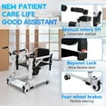 thumbnail image 3 of Patient Lift Transfer Chair,Portable Lift Aid for Elderly/Disabled,Bedside Commode Transport Chair with 180° Split Seat & Potty,Bathroom Wheelchair & Elderly Bedside Commode Chair, 3 of 7