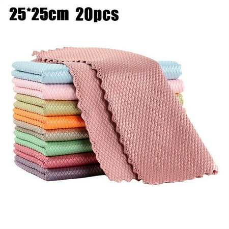 

20Pcs NanoScale Streak-Free Miracle Cleaning Cloths (Reusable) Kitchen Rags