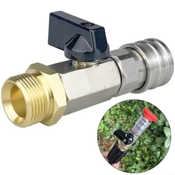 M22-14 Pressure Washer Ball Valve Hose Switch Nozzle 1/4Inch Quick Connector