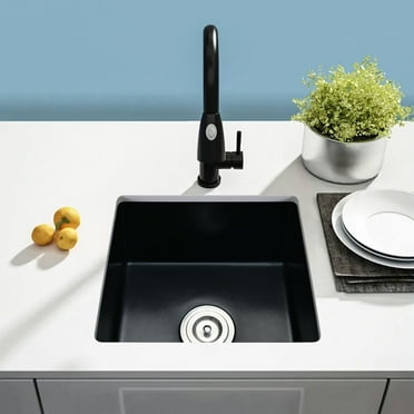 PROOX Quartz 18" L X 16" W Undermount Bar Sink With Basket Strainer