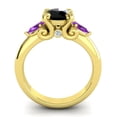 thumbnail image 6 of 2.50 Carat Round Cut Black Onyx & Amethyst Gemstone Beautiful 3-Stone Ring for Women Solid 14K Yellow Gold Size 11.5 by Diamond-Capitals, 6 of 8