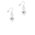 thumbnail image 2 of Delight Jewelry Silvertone Large September - Blue Crystal Heart Silvertone Leaf French Earrings, 2 of 5