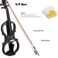 thumbnail image 5 of Yescom 4/4 Electric Violin Full Size Wood Silent Fiddle Stringed Instrument Bow Headphone Case Black, 5 of 12