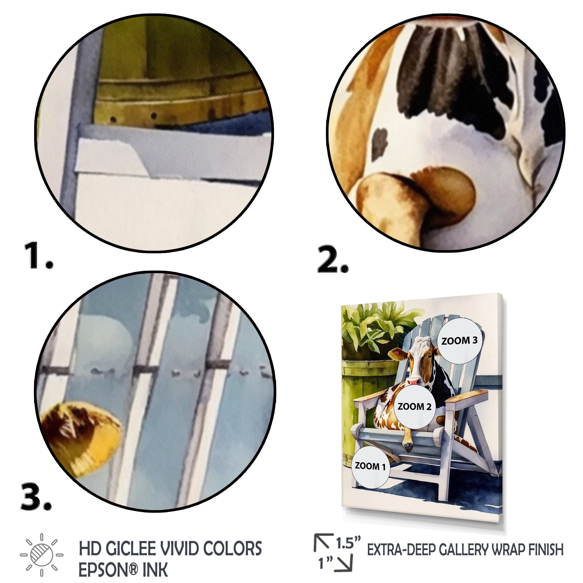 Designart Cow On A Chair V Canvas Wall Art