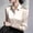 Beige, variant on Womens Satin Silk Like Button Down Shirt Collared Long Sleeve Blouse Elegant Casual Loose Fit Work Office Tops Black L
