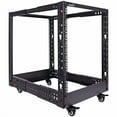 thumbnail image 2 of NavePoint 12U 4 Rack de Serveur – Rack Cadre Ouvert pour Équipement de 19 Pouces, Rack Réseau à 4 Poteaux à Profondeur Réglable avec Roulettes, Rack Serveur 12U Capacité 1322lbs, Noir, 2 of 4