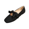 thumbnail image 2 of DIVVce Satin Bow Square Toe Ballet Flats For Women Closed Slip On Comfort Casual Dress Footwear, 2 of 8