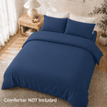 thumbnail image 2 of SORMAG Duvet Cover Set Soft Washed Microfiber Duvet Cover 3 Pieces Queen Navy Blue, 2 of 8