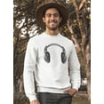 thumbnail image 2 of Headphones . Sweatshirt Men -Image by Shutterstock, Male 3X-Large, 2 of 4
