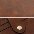 thumbnail image 4 of Cartera sencilla de piel sintética con cierre y hebilla para mujer (marrón), 4 of 5