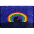 thumbnail image 4 of SKYSONIC Valentine's Night Cats Non-Slip Area Rug, Rainbow Star Floor Carpet Comfort Floor Mats Decor for Indoor Front Porch Living Room Bedroom Kitchen, 36"x24", 4 of 5