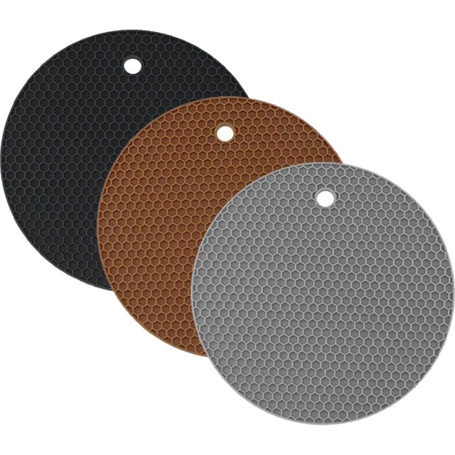 Almohadilla de aislamiento térmico de silicona, posavasos redondos de cocina, estilo 2