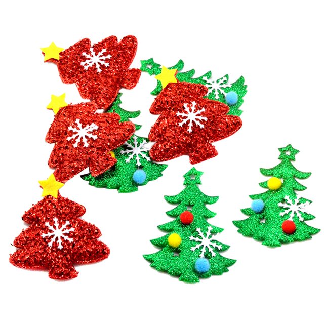 8 Unids / set Colores Adornos Navideños Parches No Tejidos para s de Proyectos de Manualidade BLESIY Decoración de fiesta de árbol de Navidad de tela