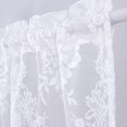 thumbnail image 6 of Homey Sheer Embroidered Pink Flowers Leaves Vine Window Treatment Valance Great for Kitchen Bedroom (White, 52Wx18L), 6 of 7