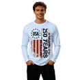 thumbnail image 4 of VNKIDY Mens 250 Years USA Flag Print Long Sleeve TShirt Crew Neck Patriotic Graphic Tee For Independence Day Daily Wear Leisure Top, 4 of 4