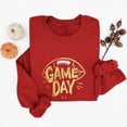 thumbnail image 5 of Gamivast Womens Fashion Hoodies & Sweatshirts Game Day Gold Glitter Football Print Crew Neck Long Sleeve Pullover Tops Trendy Casual Athletic Wear, 5 of 5