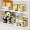 thumbnail image 5 of 2 Pack Stackable Storage Laundry Kitchen Organizers, Wall Mount Trash Bag Holder with Bamboo Top and Garbage Bag Dispenser No Drill, 5 of 14