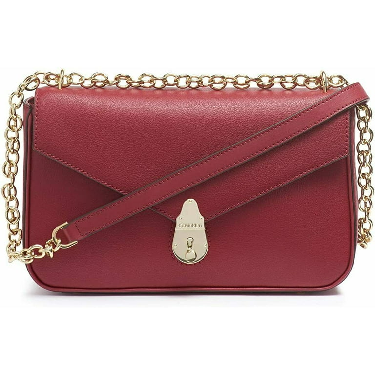 Calvin Klein Brown Leather Shoulder Handbag