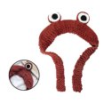 thumbnail image 2 of Qarigey Gorro de rana para mujer, gorro de punto de ganchillo, gorro de disfraz, gorro, regalo para mujer, gorro de hip-hop, accesorio de fotografía Sombreros Rojo, 2 of 8