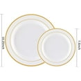 thumbnail image 3 of 120 pieces Gold Disposable Plastic Plates - White and Gold Plates Include 10.25" Dinner Plates & 7.5" Salad Plates for Weddings and Party, 3 of 8