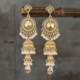 thumbnail image 4 of Bollywood Jhumka Jhumki Earring for Women Long Tassel Earring Traditional Bohemian Earring Dangle Drop Cubic Zirconia Oxidized Dangling Boho Beads Bell Vintage Ethnic Gypsy Indian Jewelry Gift, 4 of 6