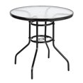 thumbnail image 3 of Tcbosik Outdoor Dining Table with Glass Top and Metal Frame, 31.5" Round Patio Table for Lawn Balcony, Yard, Dark Chocolate, 3 of 11