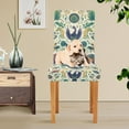 thumbnail image 4 of Yayeee 2 Pack Dining Chair Covers Stretch Parson Chairs Slipcovers Seat Protector, Green Animals Pattern, 4 of 6
