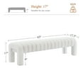 thumbnail image 4 of Zesthouse 63″ End of Bed Bench, Boucle Tufted Upholstered Ottoman Bench with Padded Seat and Solid Wood Leg, Modern Entryway Bench for Bedroom, Living Room, White, 4 of 12