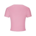 thumbnail image 6 of Mittory Womens Tops Trendy Basic Crew Neck Short Sleeve T Shirt Slim Fit Cute Crop Top Shirts Casual Summer Clothes, 6 of 7
