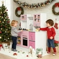 thumbnail image 6 of TLSUNNY Wooden Kitchen for Kids with Realistic Lights & Sounds, Interactive Pretend Playset with Sink & Accessories for Boys & Girls 3+ , Pink, 6 of 10