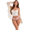 thumbnail image 5 of DARING DIVA Women's Lace Satin Low Rise Comfortable Smoothing Briefs L Pink, 5 of 6
