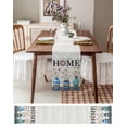 thumbnail image 6 of Hokiten Table Runners 60 Inches Long Dress Scarves, Farmhouse Daisy Farmhouse Kitchen/Dining Table Runner, Small Coffee Tablerunners, Blue Bottle Flower Vintage Butterfly 13x60 Inch, 6 of 7