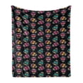 thumbnail image 1 of Skull Soft Flannel Fleece Throw Blanket, Mexican Sugar Calavera Art Repetitive Illustration, Cozy Plush for Indoor and Outdoor Use, 60" x 80", Grey Multicolor, by Ambesonne, 1 of 5