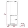 thumbnail image 6 of JERFIT 24" Wall Mount Bathroom Storage Cabinet with Door, 2 Open Shelves & 2 Inner Shelves, Particle Board Over The Toilet Organizer in Black, 6 of 7