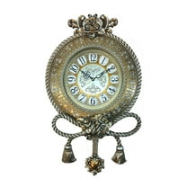 Three Star Import & Export ZP905 25 x 16 x 4 in. Gold & Silver Wall Clock with Ropes & Tassels