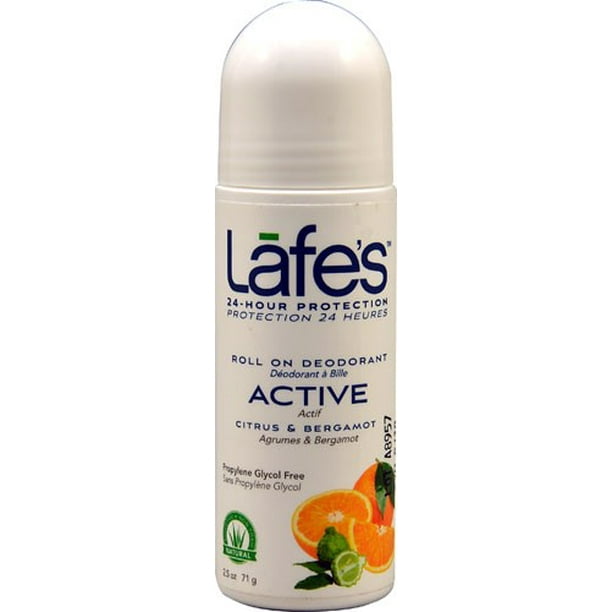 Lafe's Natural RollOn Deodorant, Active, 3 Oz