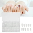 thumbnail image 4 of M Buder 550 Piezas Puntas de Uñas Falsas Largas Ultra Delgadas y Sin Costuras, Puntas de Uñas Semiesmeriladas a Presión para Salón de Belleza y Arte de Uñas DIY (21 cm / 8.26 in), 4 of 9
