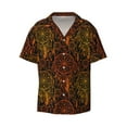 thumbnail image 5 of Picia Orange Dreamcatcher Men's Linen Shirts Short Sleeve Cuban Beach Shirts Casual Shirts Button Down Shirt for Men Beach Summer Wedding Shirt-Large, 5 of 7
