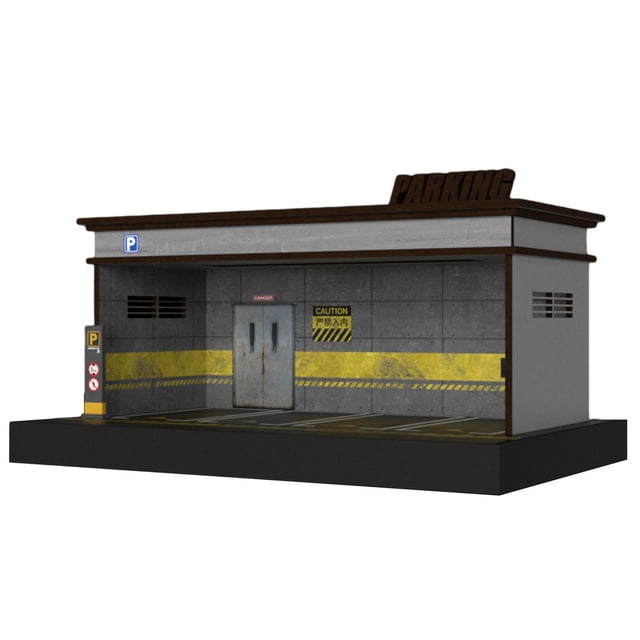 Vogacara Acrylic Garage Show Case 1:64 Scale Tabletop Decors Juguetes Pared de cemento de una sola capa