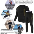 thumbnail image 3 of LLC Black Men's Quick Dry Thermal Base Layer Compression Suit for Workout, Skiing, Running, and Hiking - Size L, 3 of 5