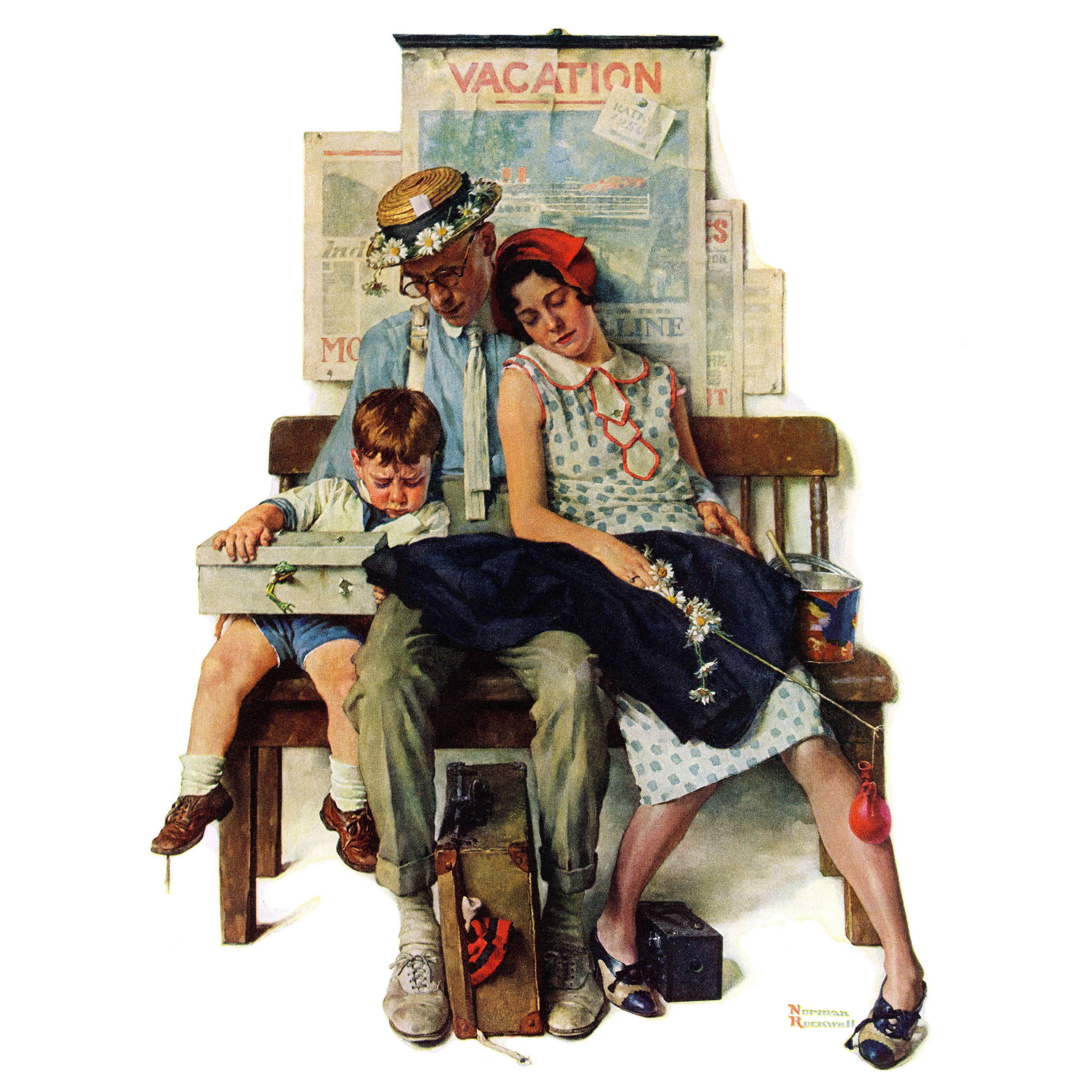 Marmont Hill "Home from Vacation" by Norman Rockwell Painting Print on Canvas