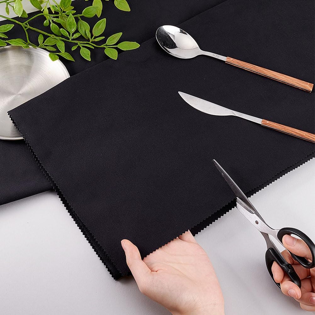 SUNNYCLUE 1.5x2m/ 6.6x4.8 ft Anti Tarnish Silver Cloth Black Anti Tarnish Cloth Luxury Silver Polishing Cloth Jewelry Cleaning Cloth Polishing Cloth for Silverware Flatware Storage