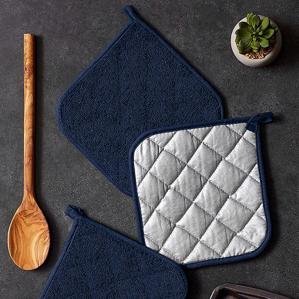 Duety 3pcs Cotton Pocket Pot Holder Set Kitchen Heat Resistant