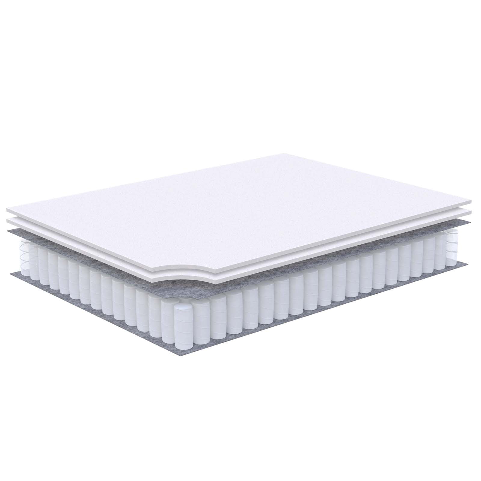 Modern Contemporary Urban Design Bedroom King Size 10inch Mattress, Fabric, White