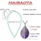 thumbnail image 2 of Collar de piedra de cristal de amatista Árbol de la vida Embalaje de alambre de metal Collar con colgante de cristal en forma de lágrima, 2 of 5