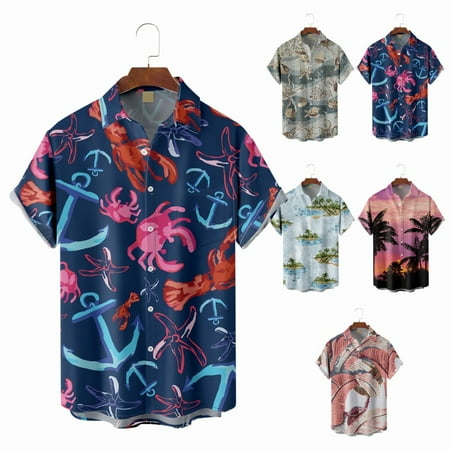

Men Dad Button Up Shirt Comfortable Basic Clothes Up to 8XL
