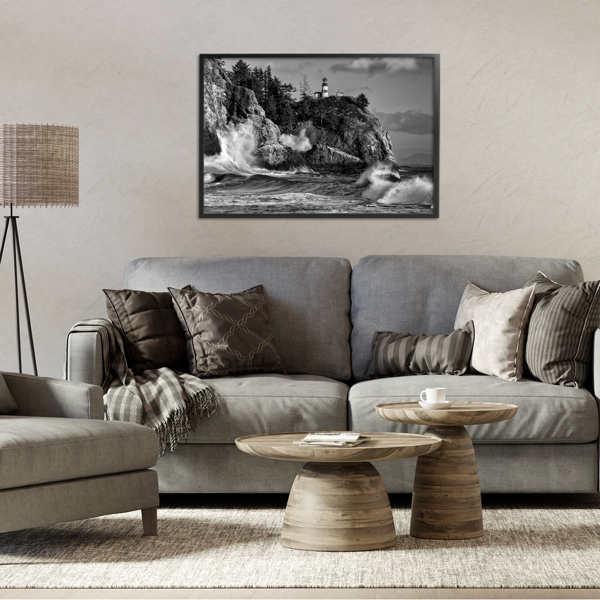 Stupell Industries Rising Tide at Cape Black Framed Giclee Art, design by Rick Berk