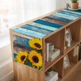 thumbnail image 6 of Table Runners 70 Inches Long Dress Scarves, Spring Sunflowers Farmhouse Coffee/Dining/Kitchen Table Decor, Holiday Table Runner, Yellow Floral Turquoise Farmhouse Wood Grain 13x70 Inch, 6 of 9